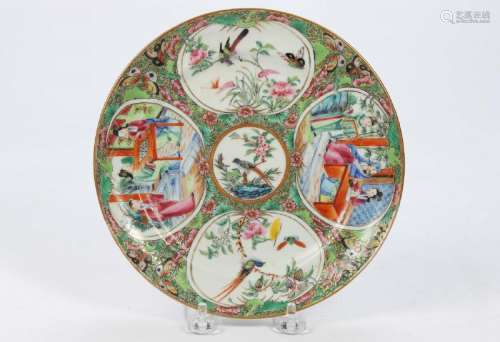 CHINESE ROSE CANTON PORCELAIN PLATE