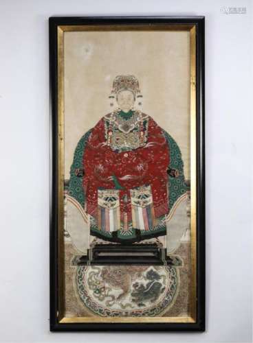 PAIR OF CHINESE ANCESTRAL PORTRAITS