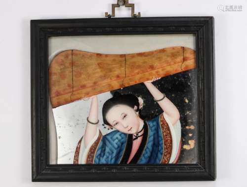 CHINESE REVERSE PAINTED MIRROR