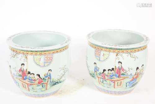 PAIR OF CHINESE PORCELAIN JARDINERES