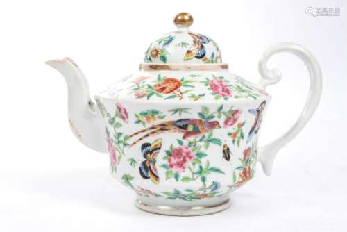 (18th c) CHINESE ROSE FAMILLE PORCELAIN TEAPOT