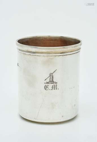 A Victorian silver plain cylindrical beaker by Thomas Johnson I