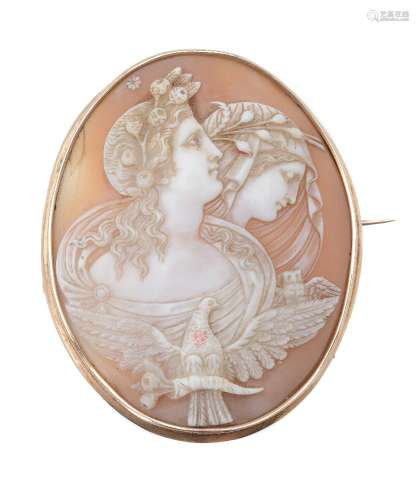 A late Victorian shell cameo brooch