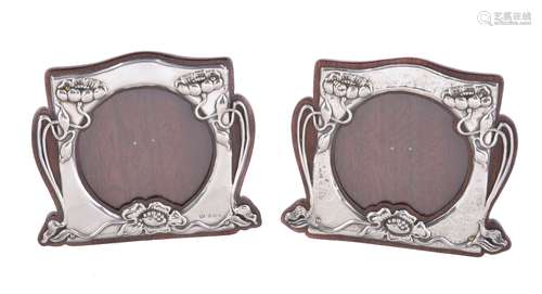 A matched pair of Art Nouveau silver photograph frames