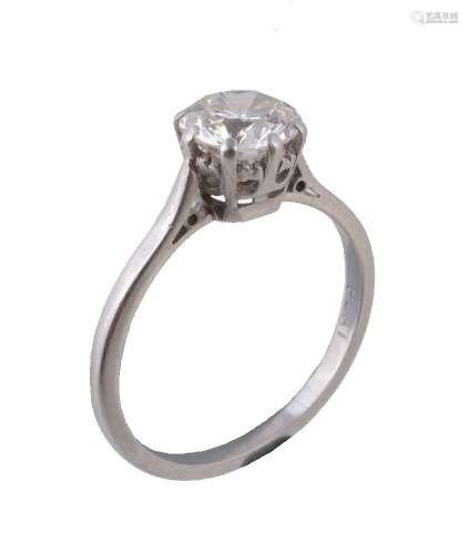 A diamond single stone ring