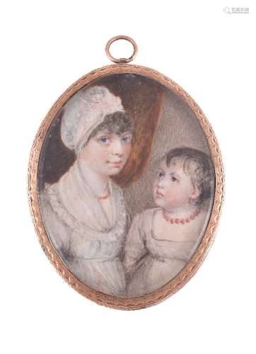 ϒ Irish School, circa 1800, double portrait of two sisters before drapery