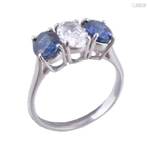 A sapphire and diamond ring