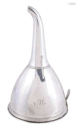 A George III silver wine funnel