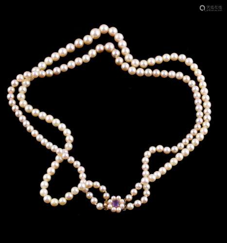 A two row cultured pearl necklace