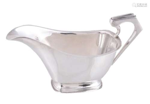 An Art Deco silver sauce boat by William Neale & Son Ltd