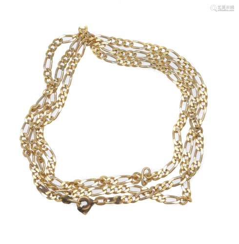 A Figaro link gold coloured necklace
