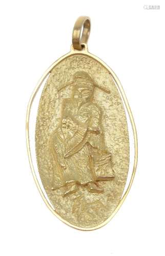 A gold coloured pendant
