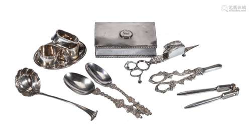 A small collection of silver and plated items