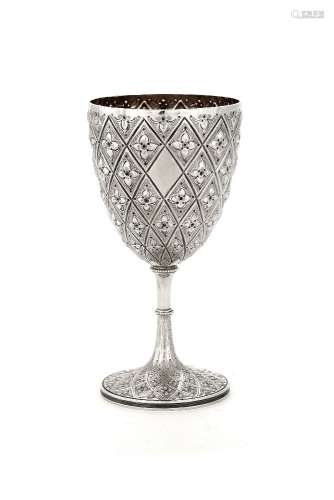 A Victorian silver goblet by Martin, Hall & Co