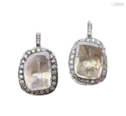 A pair of Indian diamond earrings