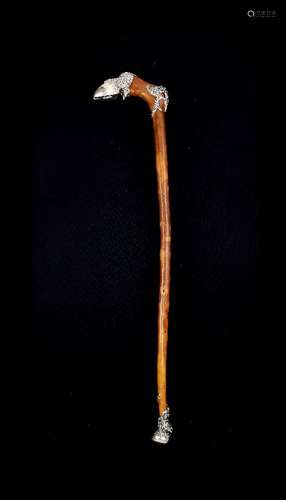 Lotus Arts de Vivre, a silver coloured cloven hoof staff