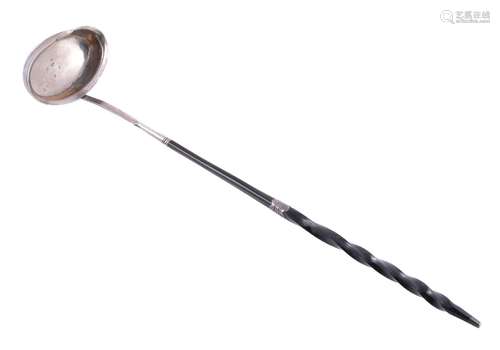 A George III silver oval punch ladle by Stephen Adams II