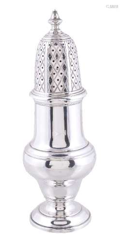 A silver ogee baluster sugar caster by Asprey & Co. Ltd