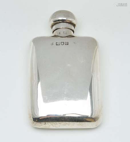 A silver rounded rectangular small spirit flask by W. & G. Neal