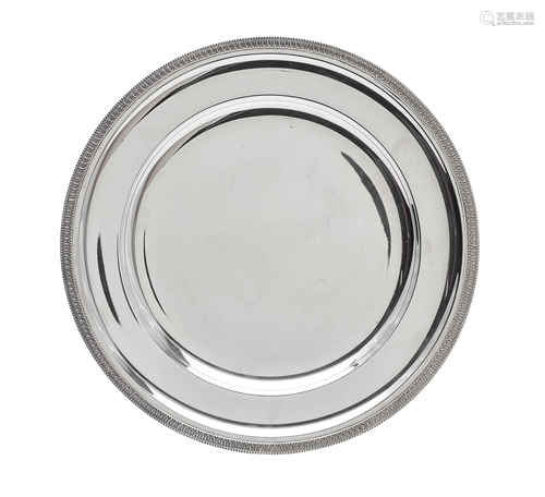 An Italian silver circular serving plate by Ricci & C.