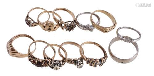 A collection of gold coloured rings