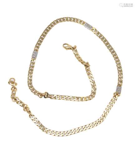 An 18 carat gold and diamond necklace