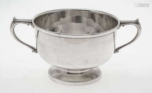 A silver twin handled rose bowl by Hawksworth