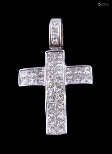 A diamond cross pendant