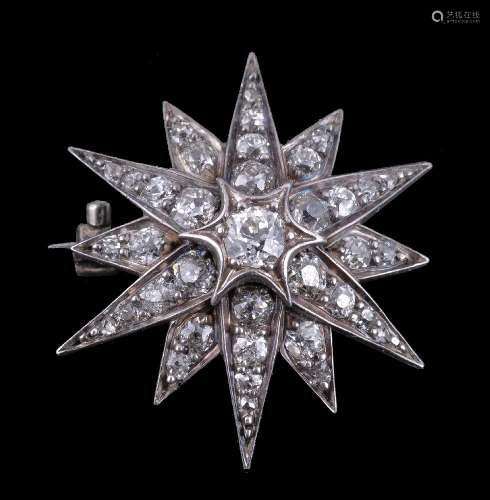 A Victorian diamond star brooch