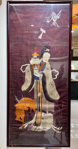 17-19TH CENTURY, A STORY DESIGN EMBROIDERY, QING DYNASTY
