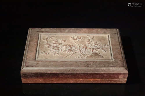 17-19TH CENTURY, A EIGHTEEN DISCIPLES OF THE BUDDHA DESIGN INKSTONE, QING DYNASTY