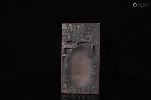 17-19TH CENTURY, A STORY DESIGN SQUARE DUAN INKSTONE , QING DYNASTY