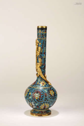 A FILIGREE ENAMEL CLOISONNE FLASK