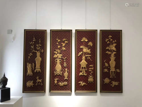 1912-1949, A FOUR SEASONS DESIGN TABLE SCREEN, THE REPUBLIC OF CHINA