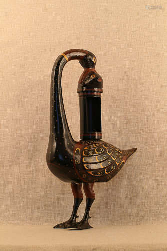 206 BC-220 AD, A PAINTED FISH DESIGN LAMP, HAN DYNASTY