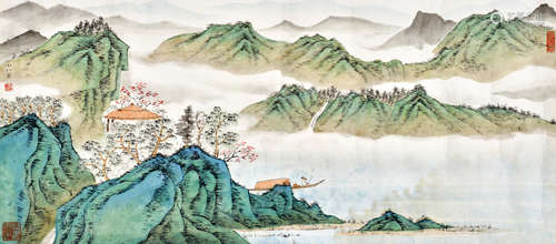 梁子渠 山水