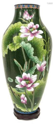 CHINESE CLOISONNE ENAMEL POLYCHROME VASE