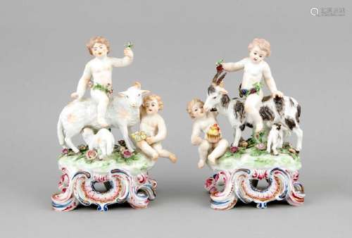 A pair of riding putti figures, England, 19th/20th