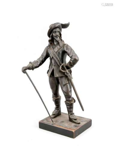 Fr. 19th century sculptor, musketeers, dark patinated