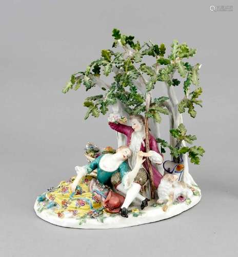 Shepherd group with tree, Meissen, around 1920, 1st