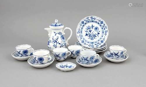 A 16-piece mocha-service, Meissen, mark after 1950,