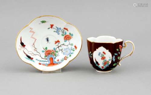 A coffee cup with saucer, Meissen, mark 1850-1924, 1st