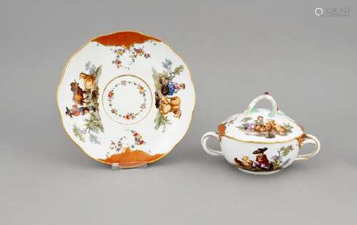 Lid box on Presentoir, Meissen, mark 1740-1780, 1st