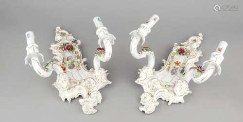 A pair of sconces, Thuringia, 20th c., partially