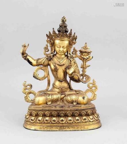 Große Shyama-Tara, China, wohl 19. Jh., Bronze,