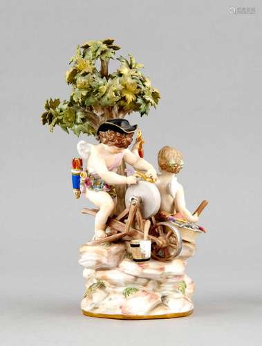 Amorettengruppe, Meissen, mark 1850-1924, 1st quality,