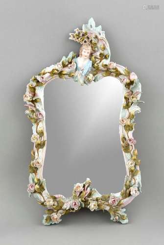 A large wall mirror, Thuringia, 20th cent., curved