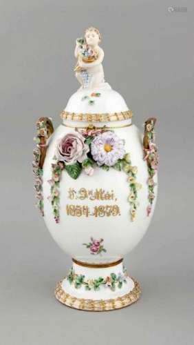 A lidded vase, Royal Copenhagen, Denmark, 19th century,