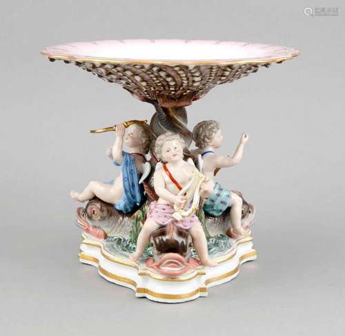 Centerpiece with Cupids and Dolphins, Meissen, brand