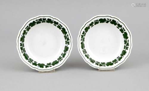 Two fruit bowls, Meissen, after 1950, decor Weinlaub